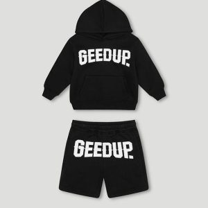 Black Geedup short set